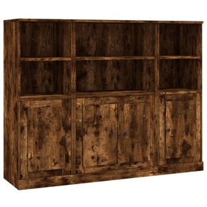 vidaXL Highboards 3 stk r&oslash;kt eik konstruert tre