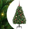 vidaXL Kunstig sammensatt juletre 150 LED-lys Gr&oslash;nn 120 cm PVC og st&aring;l