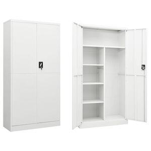 vidaXL Oppbevaringsskap hvit 90x40x180 cm st&aring;l