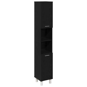 vidaXL Baderomsskap Svart Eik 30 x 30 x 179 cm Konstruert tre
