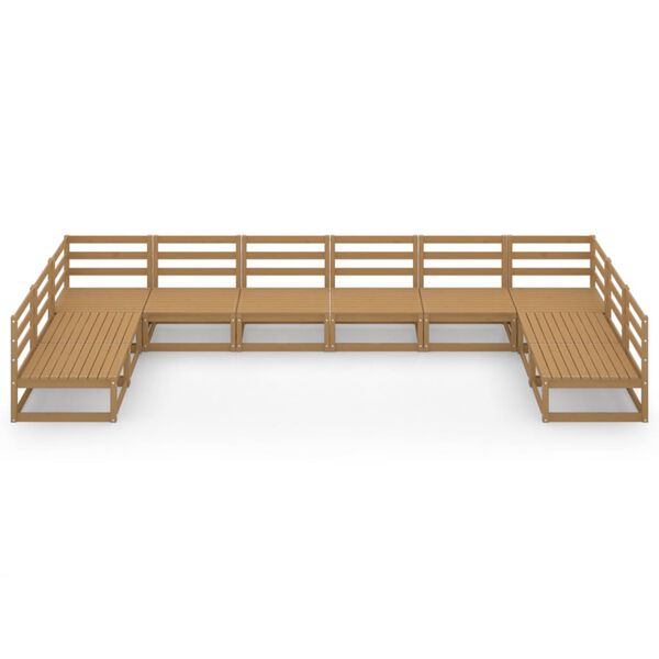 vidaXL Hagesofagruppe 10 deler heltre furu