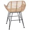 vidaXL Spisestuestol 2 pcs Naturlig 55 x 50 x 74 cm Rattan og Jern