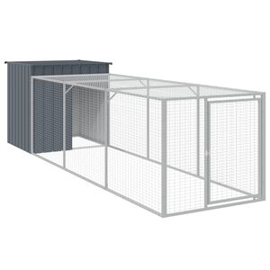 vidaXL H&oslash;nsebur med g&aring;rd antrasitt 110x405x110 cm galvanisert st&aring;l