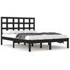 vidaXL Sengeramme svart heltre200x200 cm