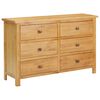 vidaXL Kommode 105x33,5x73 cm heltre eik