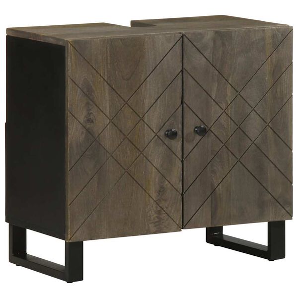 vidaXL Servantskap svart 62x33x58 cm heltre mango