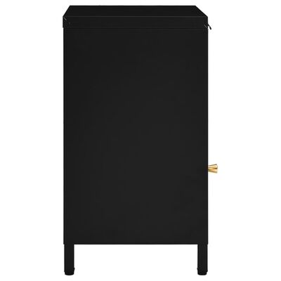 vidaXL Nattbord 2 stk svart 40x30x54,5 cm stål og glass