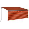 vidaXL Automatisk markise rullegardin LED vindsensor 3x2,5m oransje