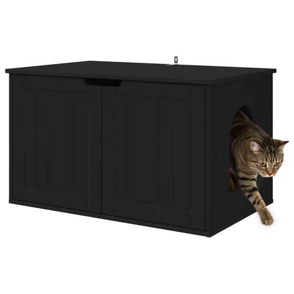vidaXL Katt Hus Svart 85 x 55 x 50,5 cm Konstruert tre