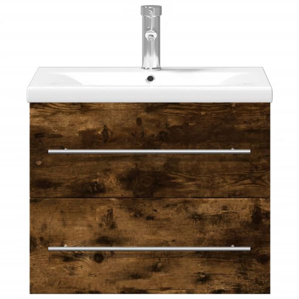 vidaXL Servantskap med innebygd kum r&oslash;kt eik