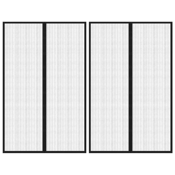 vidaXL Insektsgardiner for dør 2 stk med magnetblokker svart 220x130cm