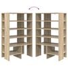 vidaXL Sko Skap med hylle med lagring 2 pcs Sonoma eik Konstruert tre