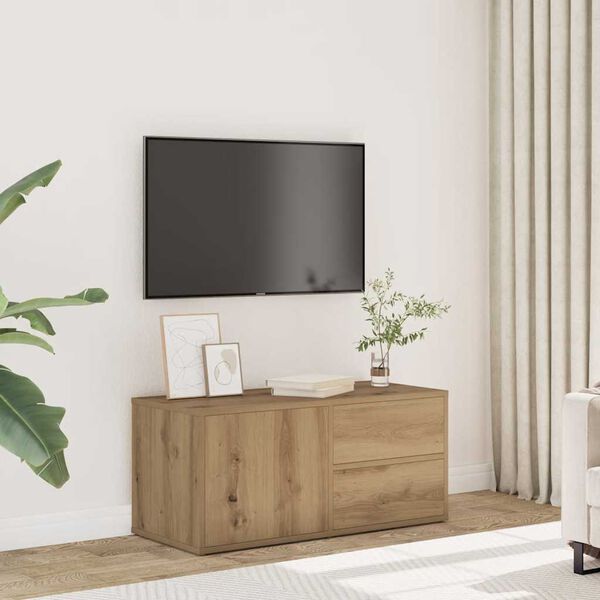 vidaXL TV-benk artisan eik 80x34x35,5 cm konstruert tre