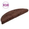 vidaXL Trappematter 10 stk 56x17x3 cm brune halvrund