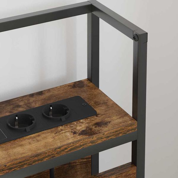 vidaXL Lagringshodegavl med hylle R&oslash;kt eik 90 cm Konstruert tre