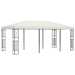 vidaXL Paviljong 3x6 m kremhvit stoff