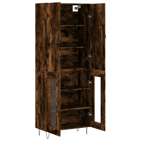 vidaXL Highboard r&oslash;kt eik 69,5x34x180 cm konstruert tre