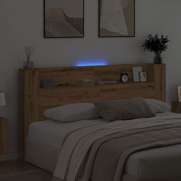 vidaXL Hodegavl Artisan Eik 200 x 15 x 103,5 cm Konstruert tre