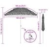 vidaXL Strandparasol Naturlig 255 x 255 x 255 cm Polyester og st&aring;l