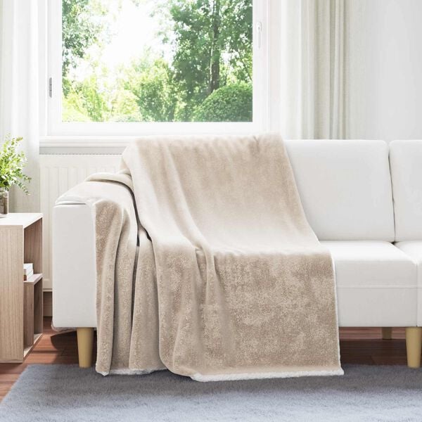 vidaXL Kastteppe Beige 150 x 200 cm Fleece