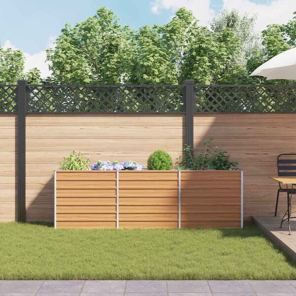 vidaXL Høybed 240x40x77 cm galvanisert stål sølv