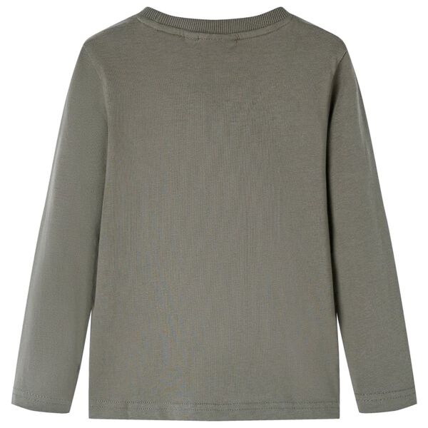 T-skjorte for barn med lange ermer kaki 104