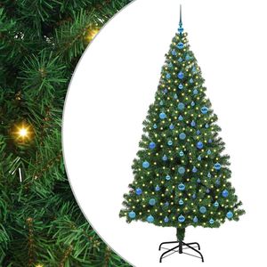 vidaXL Kunstig juletre med 300 LED gr&oslash;nn 210 cm PVC og St&aring;l og Plast