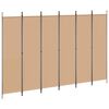 vidaXL 6-Panels Romdeler Beige 300 x 200 cm Stoff