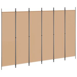 vidaXL 6-Panels Romdeler Beige 300 x 200 cm Stoff