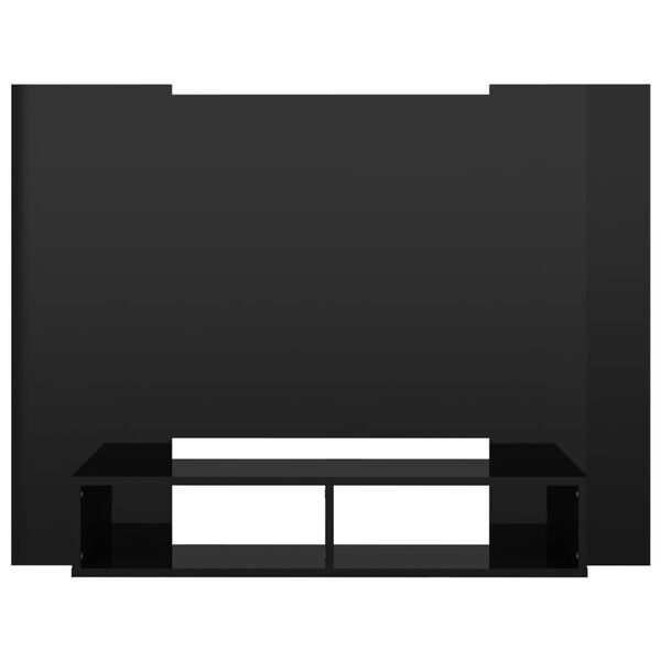 vidaXL Veggmontert TV-benk h&oslash;yglans svart 120x23,5x90cm konstruert tre