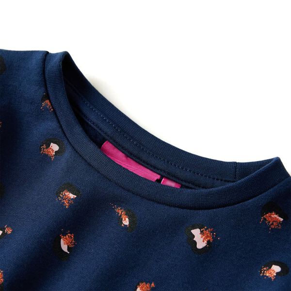 Barnekjole med lange ermer marineblå 92