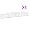 vidaXL Gabionkurver buede 4 stk 400x30x40/60 cm galvanisert jern