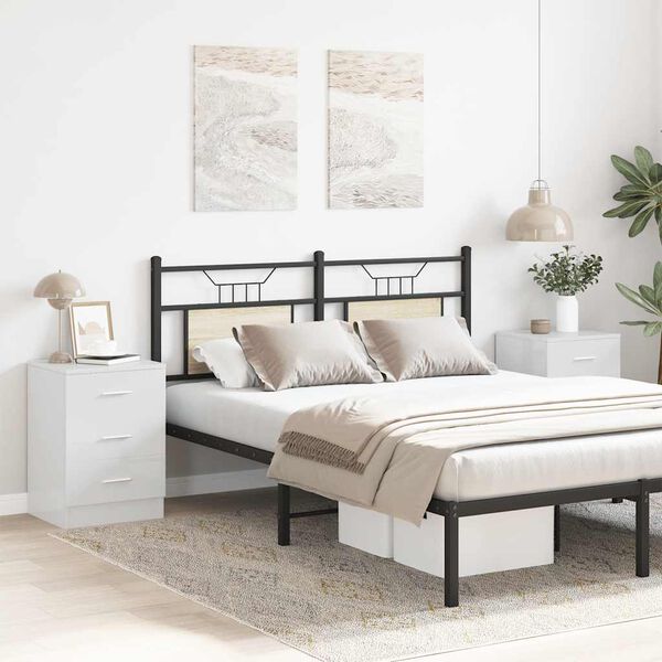 vidaXL Nattbord 2 stk høyglans hvit 38x35x56 cm konstruert tre