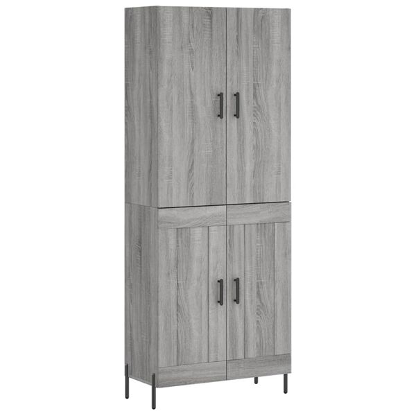 vidaXL Highboard gr&aring; sonoma 69,5x34x180 cm konstruert tre