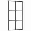 vidaXL Skyved&oslash;r ESG-glass og aluminium 102x205 cm svart