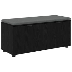 vidaXL Gangbenk Svart Eik 100 x 38 x 46 cm Konstruert treverk og stoff