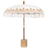 vidaXL Balinesisk parasoll med base Krem &Oslash; 210-220 cm