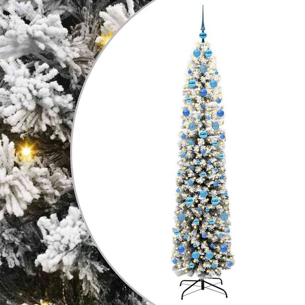 vidaXL Kunstig juletre med 300 LED grønn 210 cm PVC og stål og plast