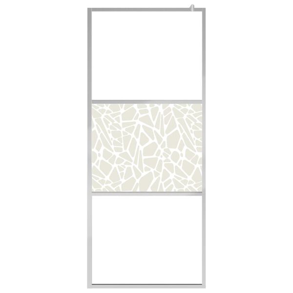 vidaXL Dusjvegg ESG-glass med steindesign 90x195 cm