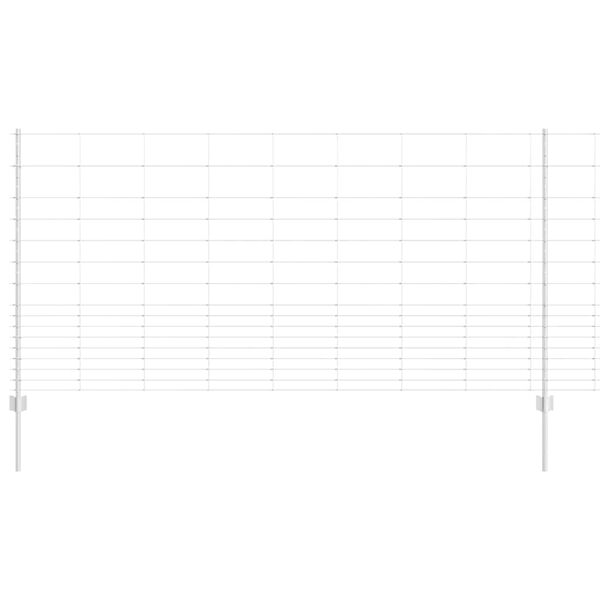 vidaXL Gjerde med stolpe sølv 1,2 x 25 m Stål