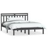 vidaXL Sengeramme gr&aring; 120x190 cm Small Double heltre