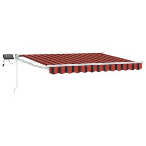 vidaXL Manuell utvidbar markise med LED-lamper 3 x 2,5 m