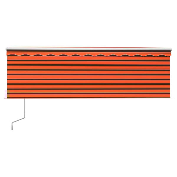 vidaXL Automatisk markise rullegardin LED vindsensor 4,5x3 m oransje