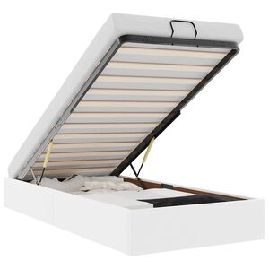 vidaXL Ottoman sengeramme uten madrass hvit Single kunstskinn