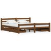 vidaXL Sengeramme med 4 skuffer honningbrun heltre furu 180x200 cm