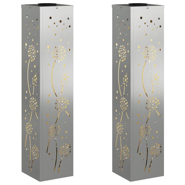 vidaXL Solenergi LED stibelys 2 pcs Rusten Galvanisert