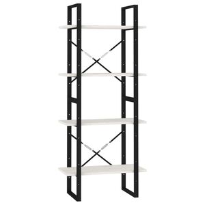 vidaXL Bokhylle 4 niv&aring;er hvit 60x30x140 cm heltre furu