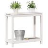 vidaXL Pottebord med hylle hvit 82,5x35x75 cm heltre furu