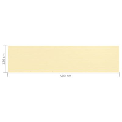 vidaXL Balkongskjerm beige 120x500 cm HDPE