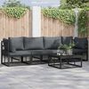 vidaXL Hagesofa Set 5 pcs Svart Metall